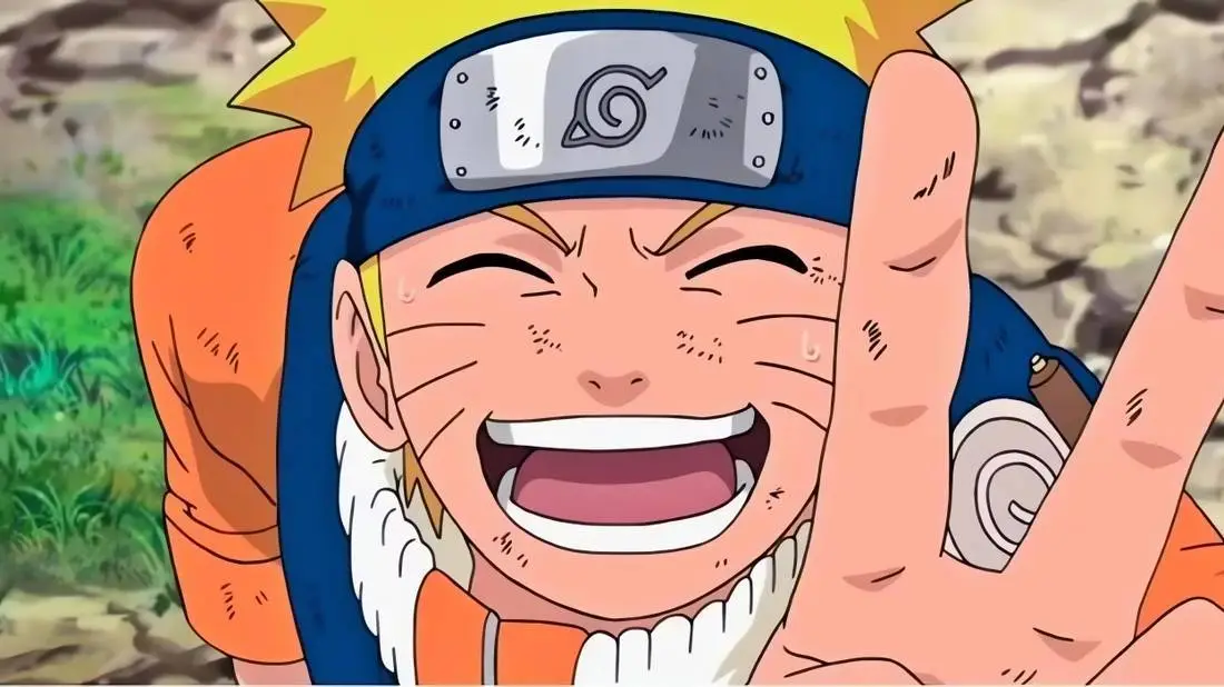 ناروتو در حال نشان دادن علامت صلح ✌️